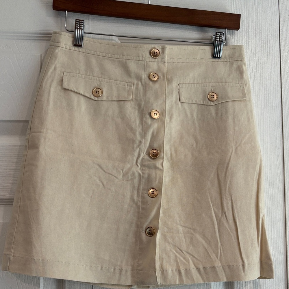 J. Crew Factory Cream A-Line Skirt